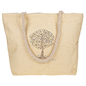 Tree of Life Studded Tote Bag Cream